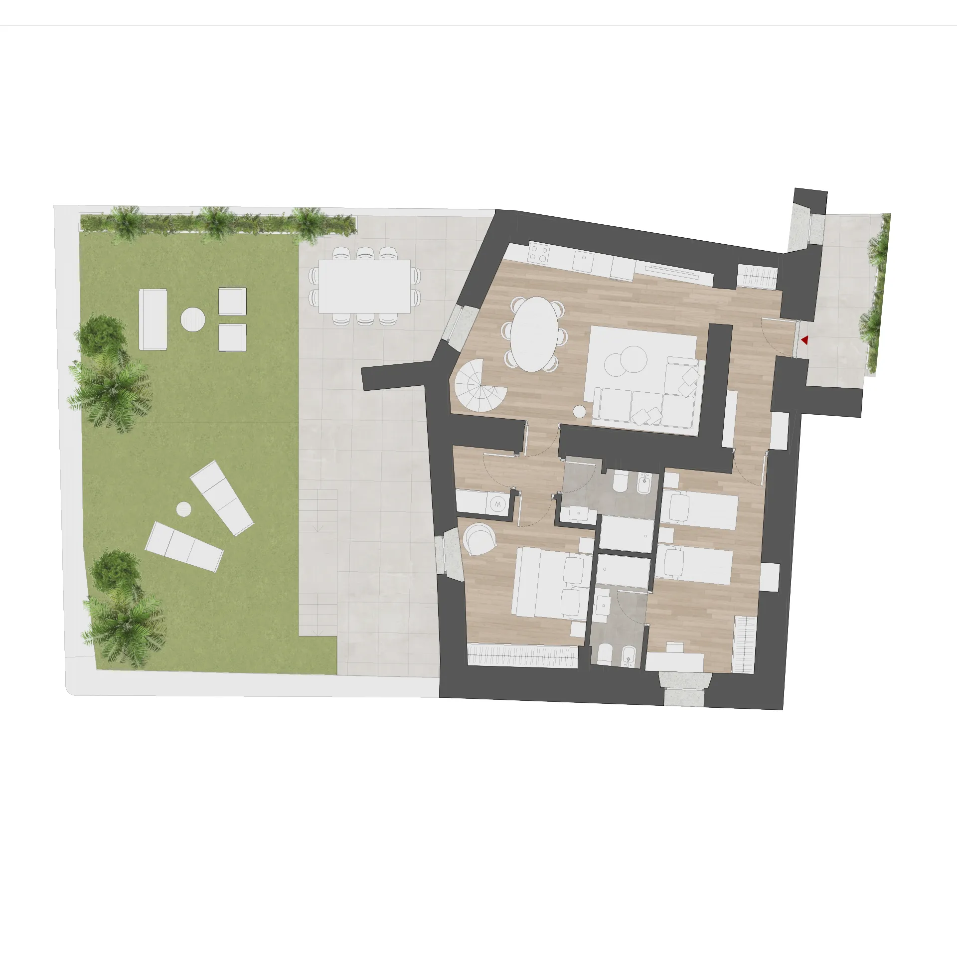 planimetria trilocale Palazzo Vescovile